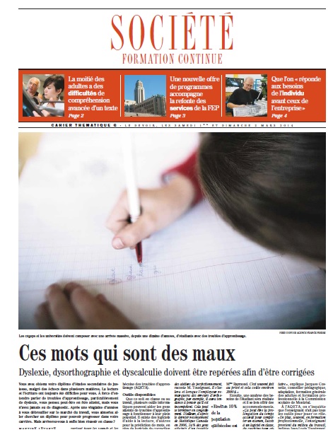 Cahier spécial Le Devoir - Formation continue - 1er mars 2014