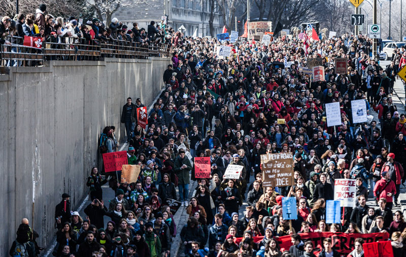 Manifestation contre l'austérité à Montréal 2015