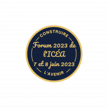 Logo du forum de l'ICÉA, Construire l’avenir : l’éducation des adultes au service du bien public et du bien commun